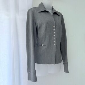 Vertigo Paris blazer size L grey suit jacket business professional women’s work